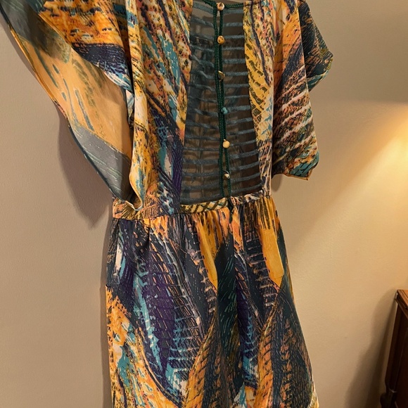 Free People Mini Dress W/ Zipper & 5 Button Mesh Back And Side Pockets--Size 4 l - Picture 8 of 14